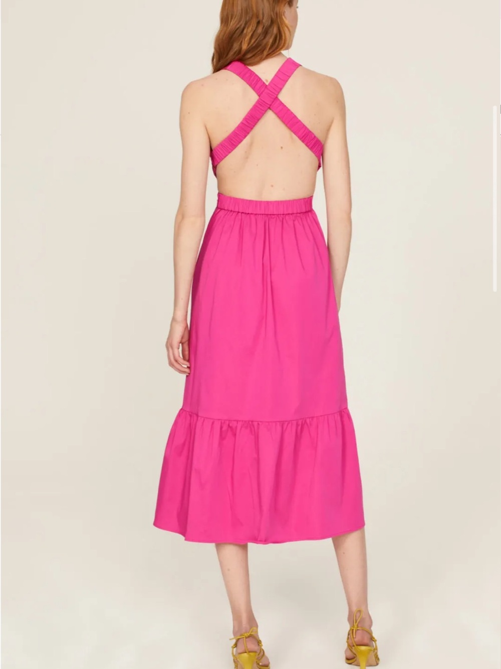 Peter Som x RTR Cross Back Midi Dress 2 XS Pink